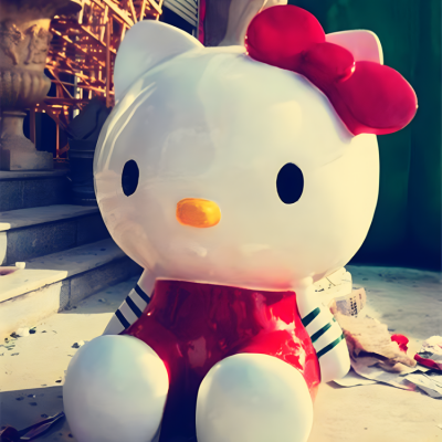 HelloKitty凯蒂猫玻璃钢卡通动物猫雕塑