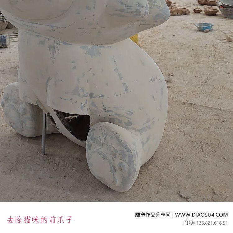 去除猫咪的前爪子